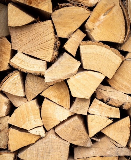 kiln dried logs in a stack in devon
