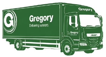 Gregory distribution lorry waiting to deliver logs