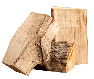 three oak logs stacked