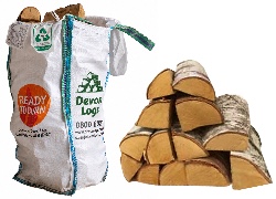 barrow bag of logs